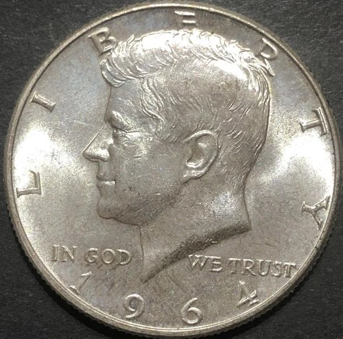 1964 D KENNEDY SILVER HALF DOLLAR COIN UNC UNCIRCULATED