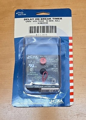 ICM Controls ICM203 Delay on Break Timer .03-10 Min Adjustable,18-240 VAC bmc 82