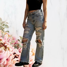 Carmar Jeans Distressed Gemma Chain Blue Jeans Sz 26