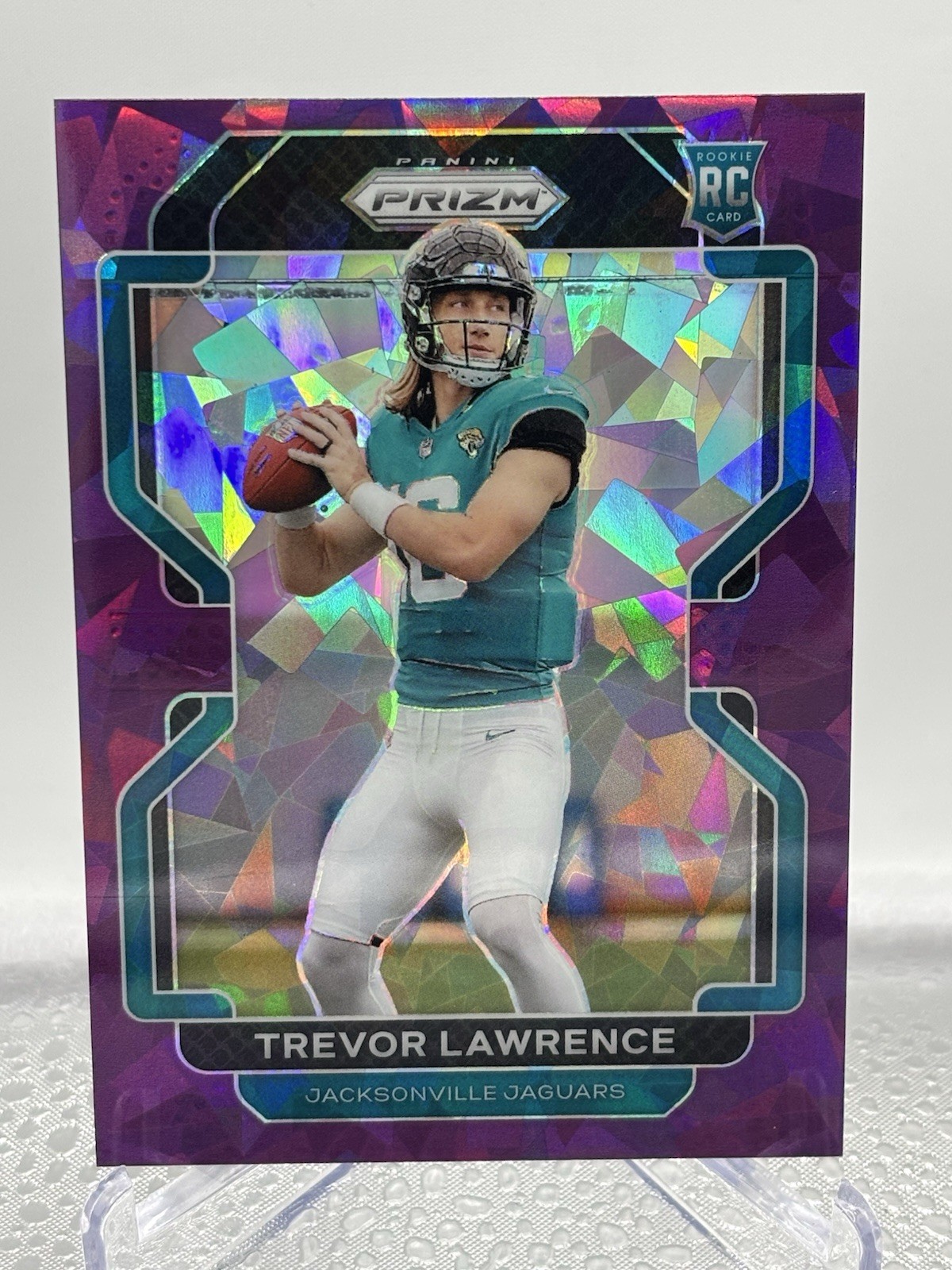 2021 Panini Prizm Purple Ice #331 Trevor Lawrence Jaguars RC Rookie /225