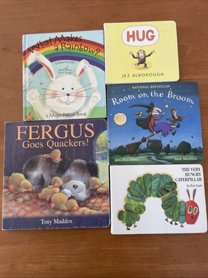 Lot Of 5 Board Books Hug, Fergus, Room on The Broom, Caterpillar, Make a Rainbow