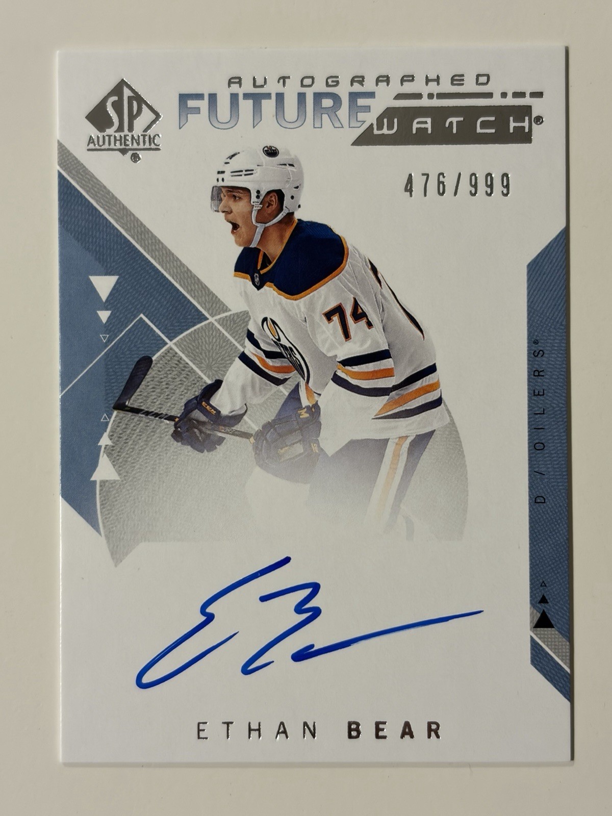 2018-19 SP Authentic Ethan Bear Future Watch Auto /999 #166 Edmonton Oilers