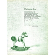 Christmas Joy Lucille Leedy Swales 1970s Poem Retro Kitsch Wall Art SH10