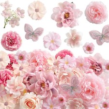 Artificial Silk Flower Heads for Crafts   Faux Roses, Daisies  Mini Flora