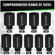 Deep Metric Large Socket Set - Cr-v Spindle Joint Deep Metric Large Socket Set - Cr-v Spindle Joint