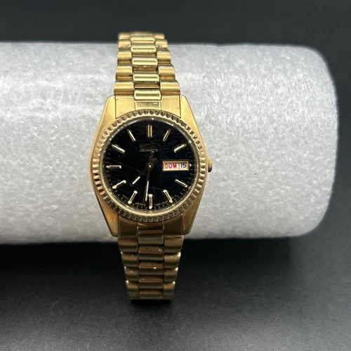 Vintage Seiko Ladies Gold Tone Quartz Watch 7N83-0041 Day/Date New Battery!