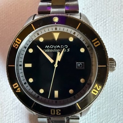 Movado Heritage Series Calendoplan S Men's Black Dial with Gun Metal Bracelet