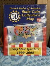 NEW 1999 - 2008 USA 50 State Quarters Coin Collectors Map (no coins) Sealed