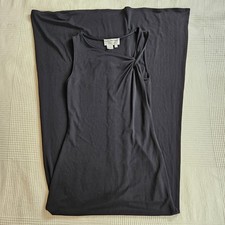 Papell Boutique Evening Black Twist Sleeveless Minimalist Flowy Maxi Dress 6