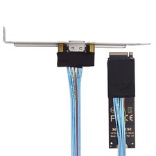 M.2 2280 Card Adapter PCI-E 4.0 to Oculink SFF-8612 Cable 30cm Bracket SSD