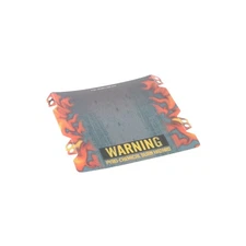 1X Lego Ramp Cover Plastic 18X17 WARNING PYRO-CHEMICAL Flames 61769