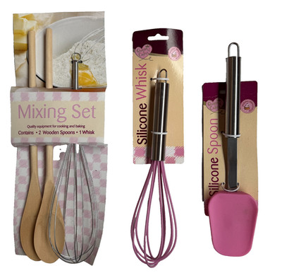 Backen Holz Silikon Metall Kochset Schneebesen Löffel Mixen Set Utensilien