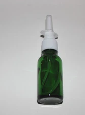 Brand New 2 Oz Green Nasal Spray Bottle w White Top Essential Oil