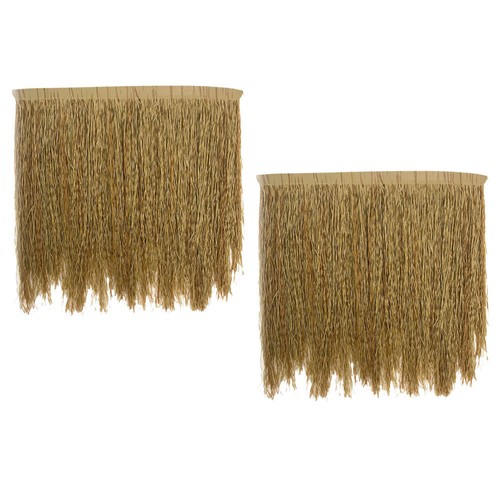 2 Pcs Simulated Thatch Tile Garden Hut Grass Roof Landscaping Decor