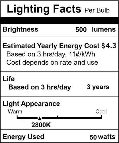 GU10+C 120V 50W Bulb - High Output 500LM GU10 Dimmable Bulb, MR16 GU10 Base Warm - Picture 9 of 9