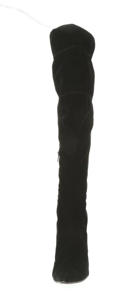女式 WILD ROSE 黑色人造麂皮绒尖头过膝靴,尺寸。 6 $110 — 第 3/4 张图片