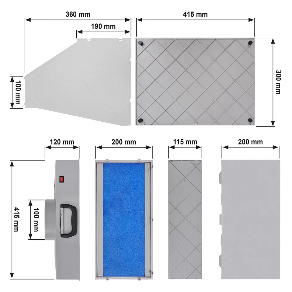ABSAUGANLAGE AIRBRUSH FARBNEBEL SPRITZKABINE ZUBEHÖR LAKIERKABINE KOMPRESSOR - Bild 4 von 4