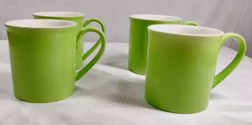 Villeroy & Boch Wonderful World Green Coffee Mug Cup 8 oz 3 1/2" Set of 4  1748