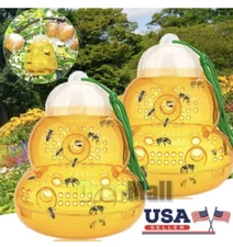 Hanging Outdoor Wasp & Fly Trap For Yellow Jackets, Hornets, Non-Toxic Reusable