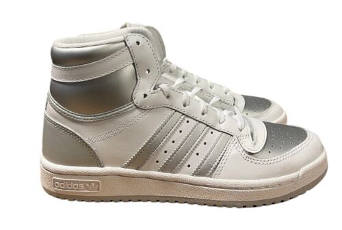 Adidas Top Ten Mujer Talla 5 Informal Retro Zapato Blanco Plata Zapatilla Deportiva
