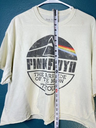 T-shirt donna vintage Pink Floyd The Dark Side Of The Moon Tour crema grande - Foto 5 di 13