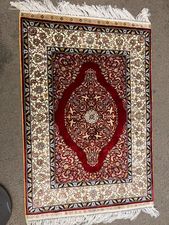 Alfombra de seda turca hecha a mano YILONG Foto 4 de 4