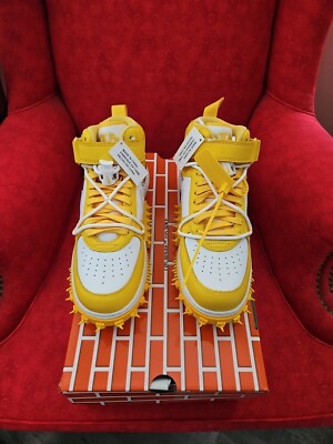 Off-White AIR FORCE 1 MID SP LTHR イエロー Off White X Air Force 1 Mid SP Leather 'Varsity Maize