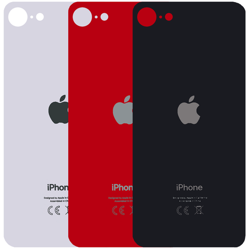 iPhone SE / SE2 Backcover Glas mit Logo Akkudeckel Big Hole Logo KlebefolieT7000 - 第 1/7 張圖片
