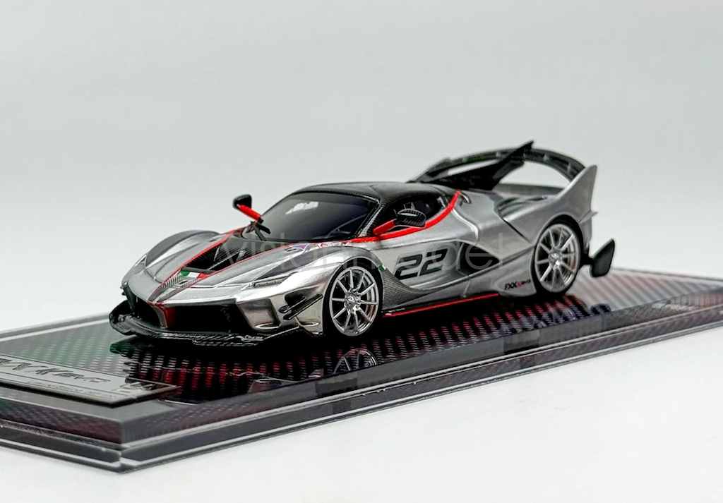 レジン製 1/64 フェラーリFXXK EVO U2 1:64 Silver FXX-K EVO #22 Super Racing Sports Diecast