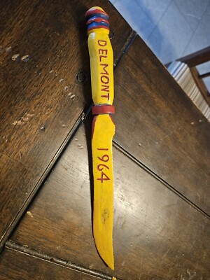 Antique BOYS SCOUT HAND CARVED WOOD KNIFE DELMONT BSA 1964 VINTAGE ONE OF A KIND