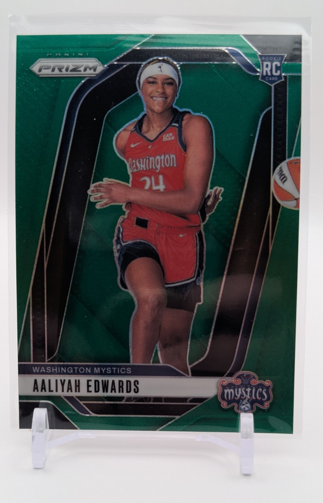 Aaliyah Edwards 2024 Panini Prizm WNBA RC Green Prizm Rookie Variation #142