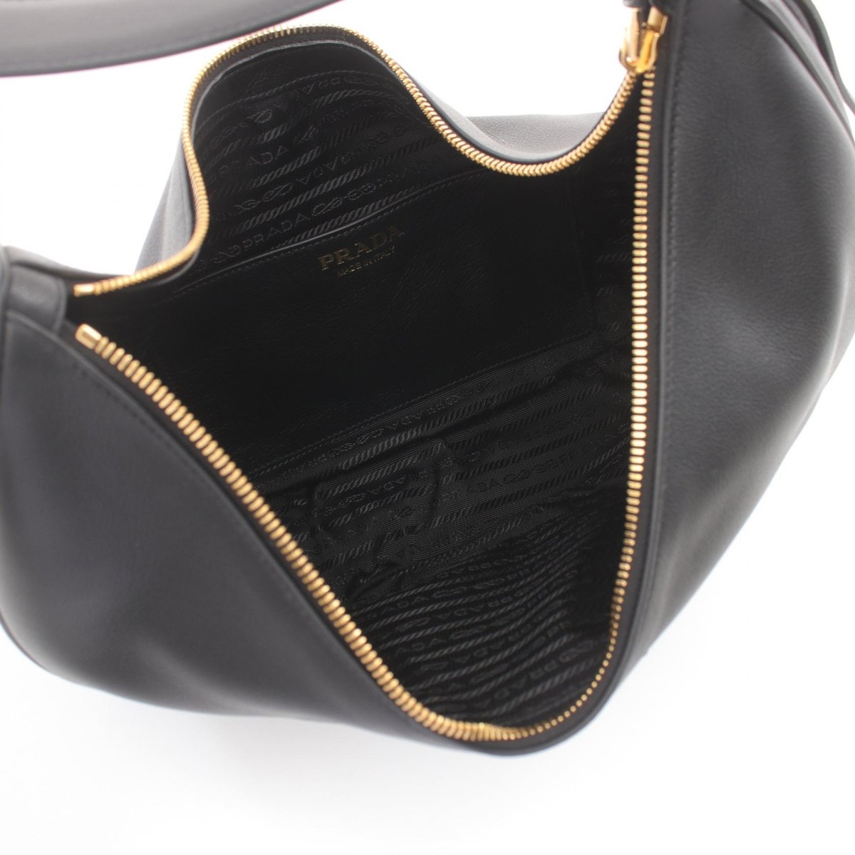 プラダ レザー ソフトグレイン ショルダーバッグ 1BC212 PRADA SOFT GRAIN Shoulder Bag 1BC212 leather Black NEW Women