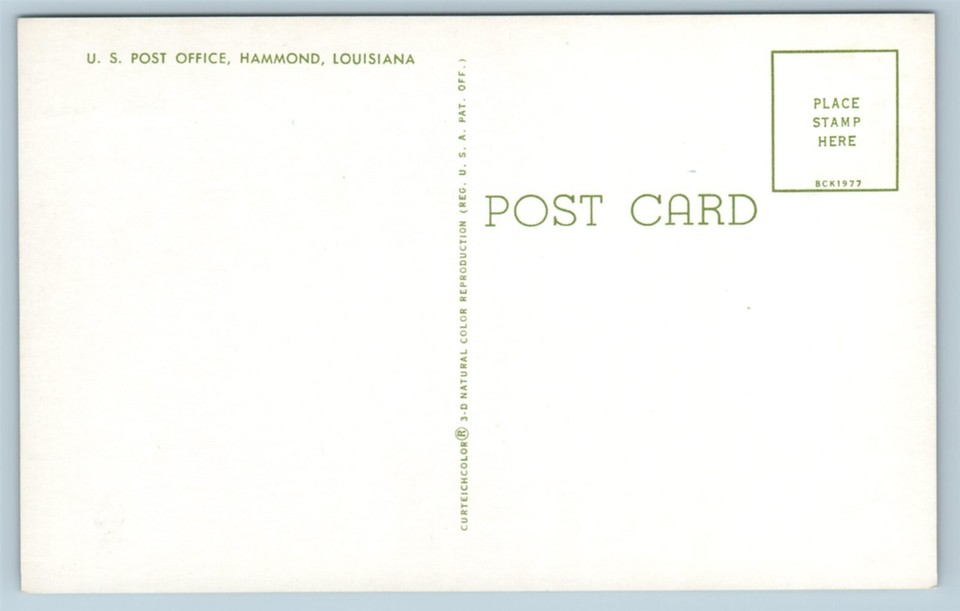 Post Office Hammond Louisiana Postcard 1950s N1F eBay