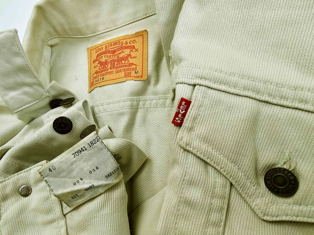 HOT VTG 1970 REPRO USA Men's LEVI'S 941B BIG E CREAM 555 HOT VTG 1970 REPRO USA Men's LEVI'S 941B BIG E CREAM 555