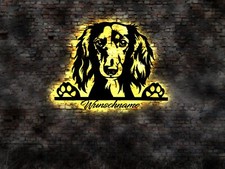 LED wall art Saluki Persian greyhound puppy school breeder puppy book sign