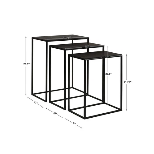 Uttermost Coreene 3-Piece Iron and Aluminum Nesting Table Set in Bronze - Picture 6 of 6