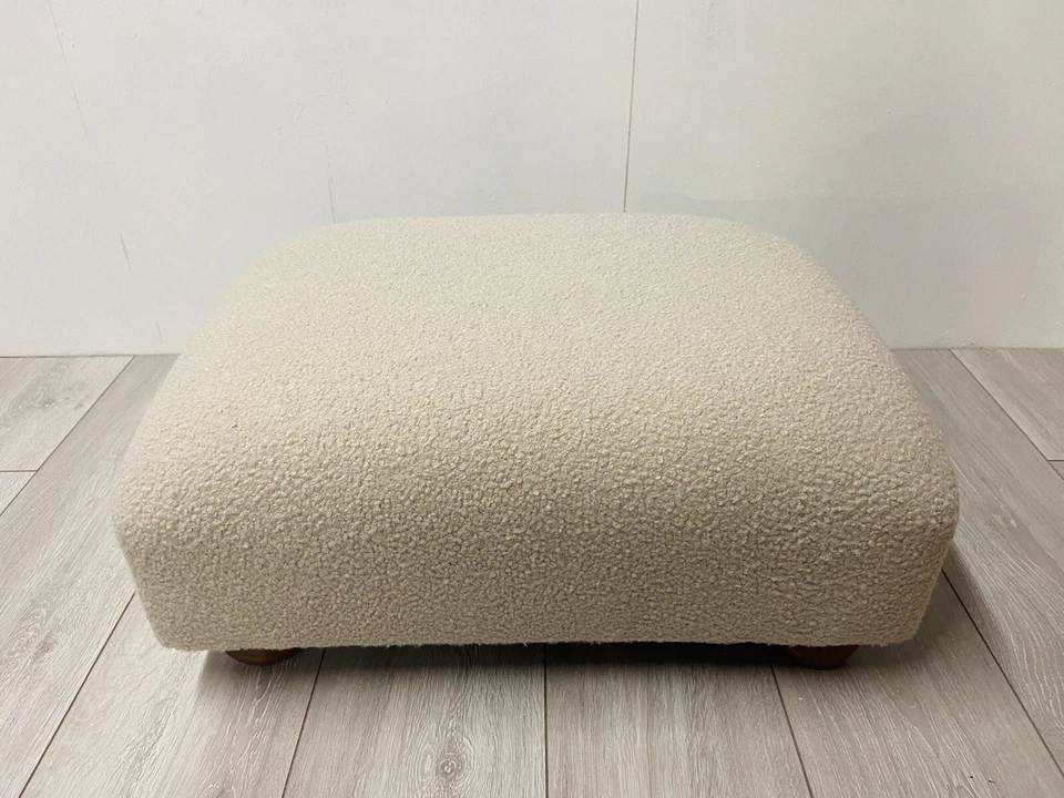 Cream Teddy Boucle Footstool - Image 2 of 4