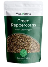 Viva Doria Green Peppercorns, Whole Green Pepper, Steam Sterilized, 12 Oz