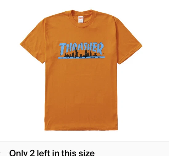   T shirt Supreme Thrasher Skyline orange   Taille L Dead Stock Fw21