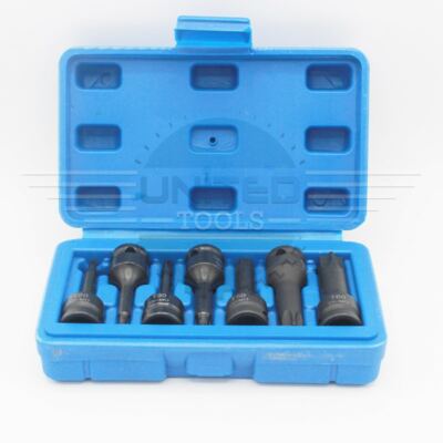 7tlg 3/8 Impact Torx Steckschlüssel Bit Satz T20 bis T60 Steckschlüssel Cr-Mo Steckschlüsselsätze Werkzeuge