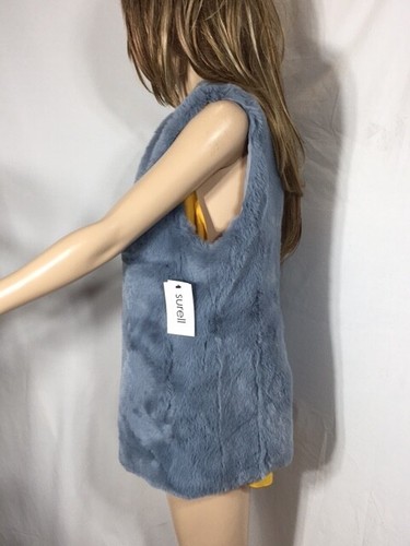 Women's NWT Surell Faux Fur Rabbit Fur Sleeveless Vest - Picture 2 of 7