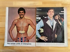 1972 Print Article Mark Spitz and Bobby Fischer Olympic Champions 20"x14"