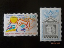 TIMBRE FRANCE 1993 NEUF YT 2795/2796 JEUX MEDITERRANEENS/DROIT HUMAIN