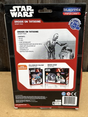 JUEGO STAR WARS PAPEL ARTESANÍA DROIDES EN TATOOINE DESIERTO PACK - PLANOS DISNEY - Imagen 4 de 5