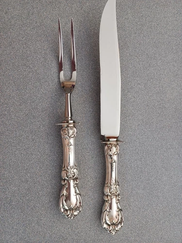Vintage Reed & Barton Sterling and Stainless 2 Piece Carving Set