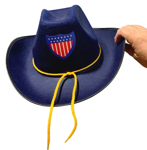 USA UNION OFFICER HAT Civil War North Military Blue Cowboy Adult Cavalry Army - Image 3 of 4
