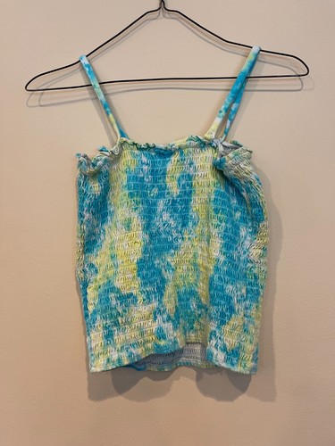 Smocked Tie Dye Tank with Adjustable Straps - Picture 3 of 4