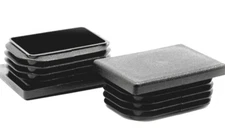  Rectangle End Cap Plugs  1 1/2" X 1" Tubing Plugs  Rectangular Pipe Caps  Black