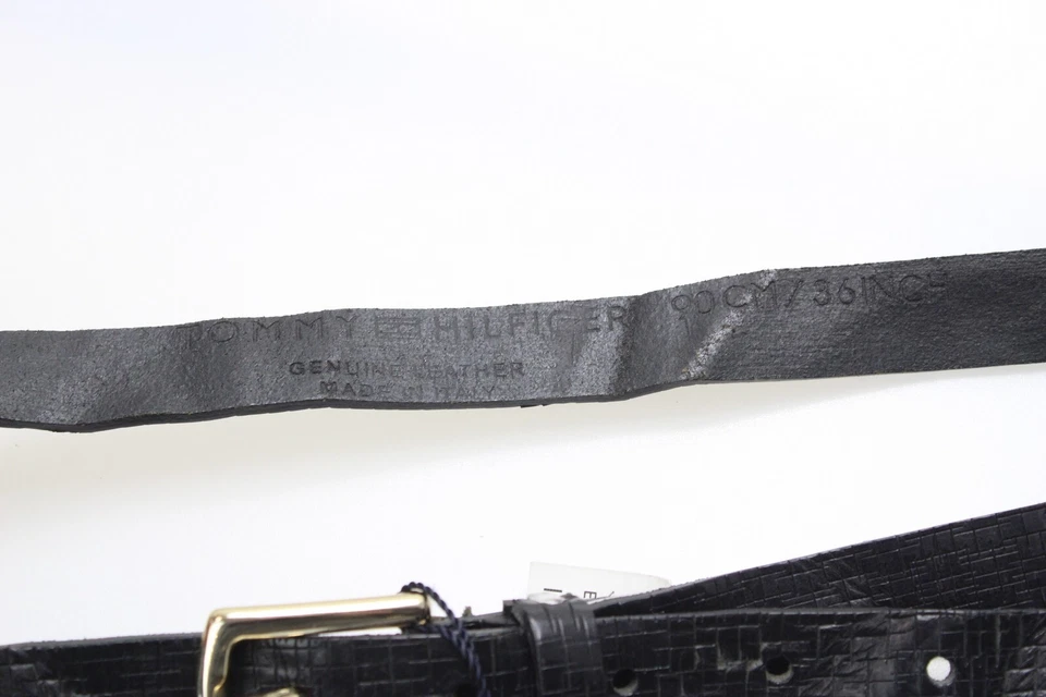 Tommy Hilfiger Edine Cinturón Mujer 90 CM Cuero Genuino Logo Colgante Estructurado Foto 2 de 4