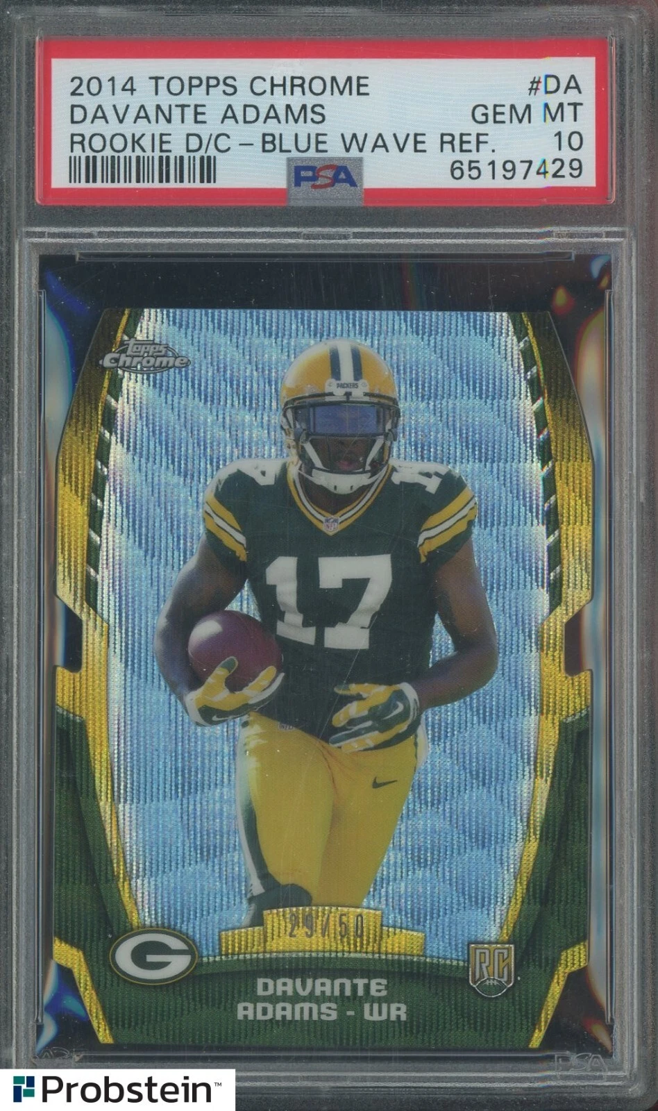Davante Adams Topps Chrome Rookie Die-Cut #DA Blue Wave Refractor
